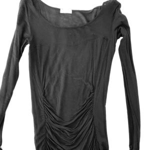 Hinge black ruched top with mesh. Size S